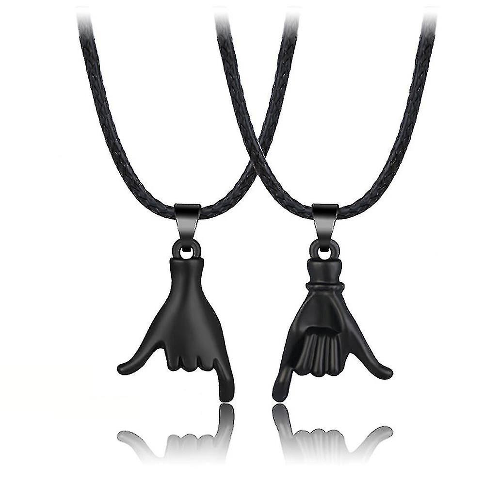 Lover Couple Collier Mode Pinky Promise Se tenant les mains Pendentif clavicule