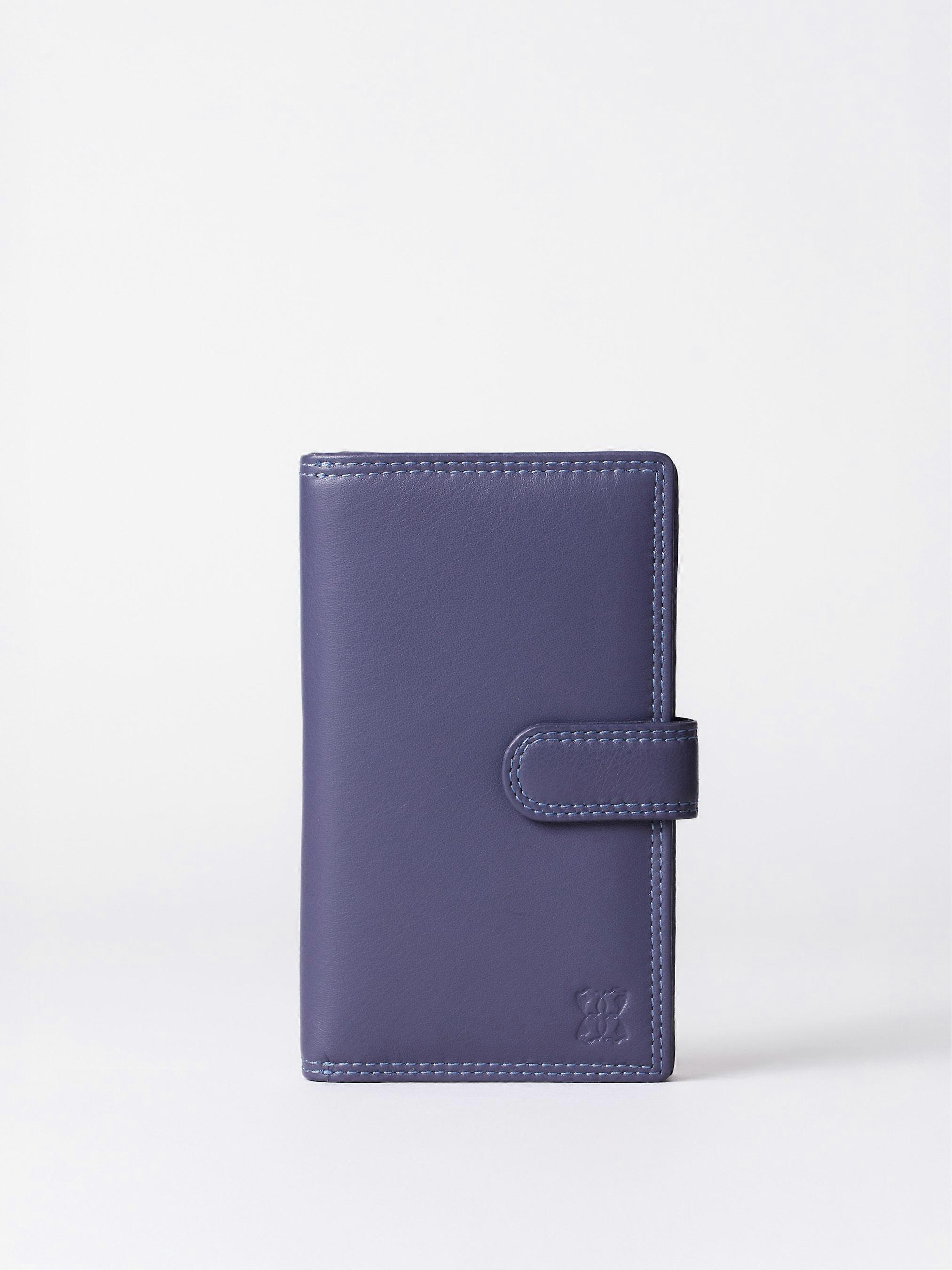 Medium Leather Tab Purse in Purple