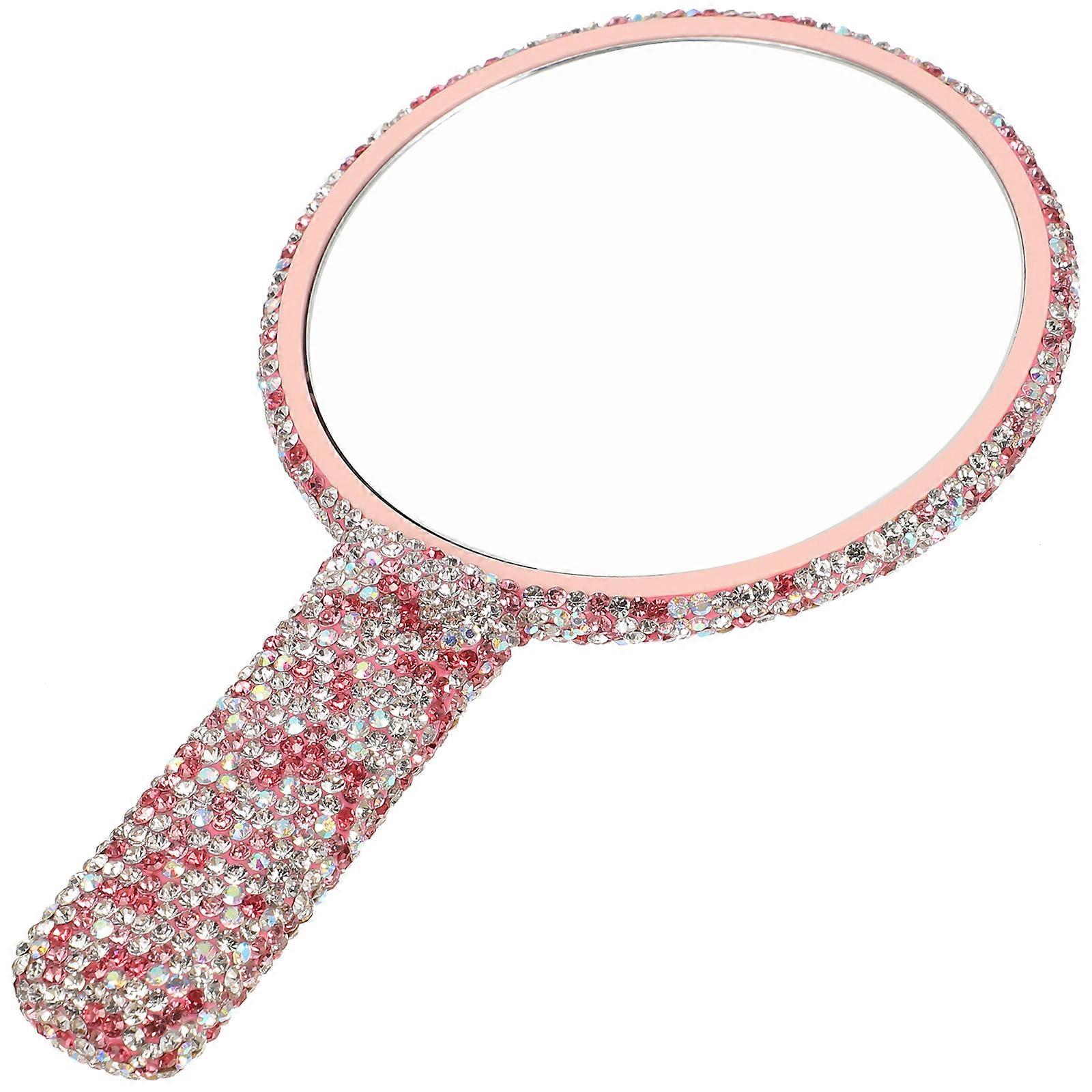 Handheld Rhinestone Makeup Mirror for Makeup 2Pcs Portable Cosmetic Mirror