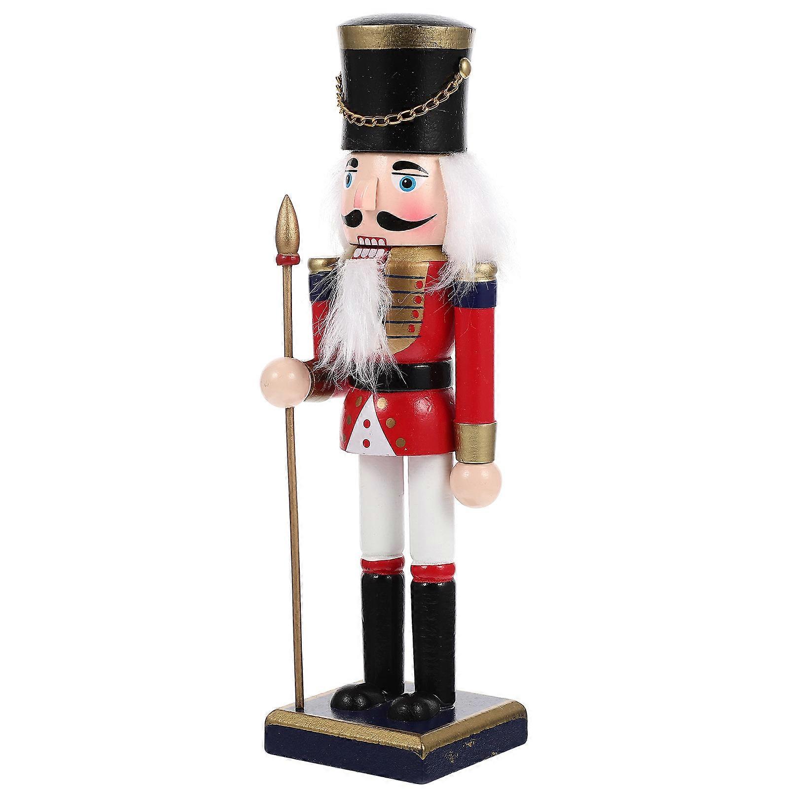 Wood Nutcracker Soldier Decor for Decor Christmas Figure 2Pcs