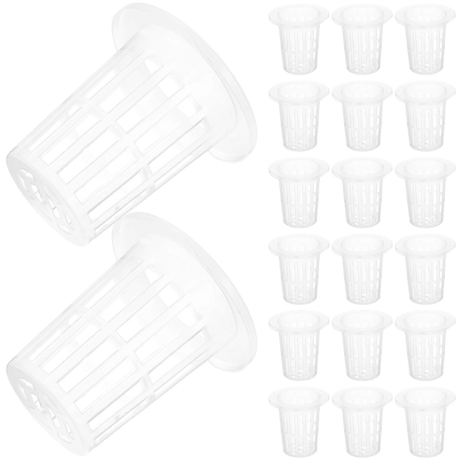 Plastic Nursery Pots Hydroponic Net Pots for Storage Use 100Pcs White