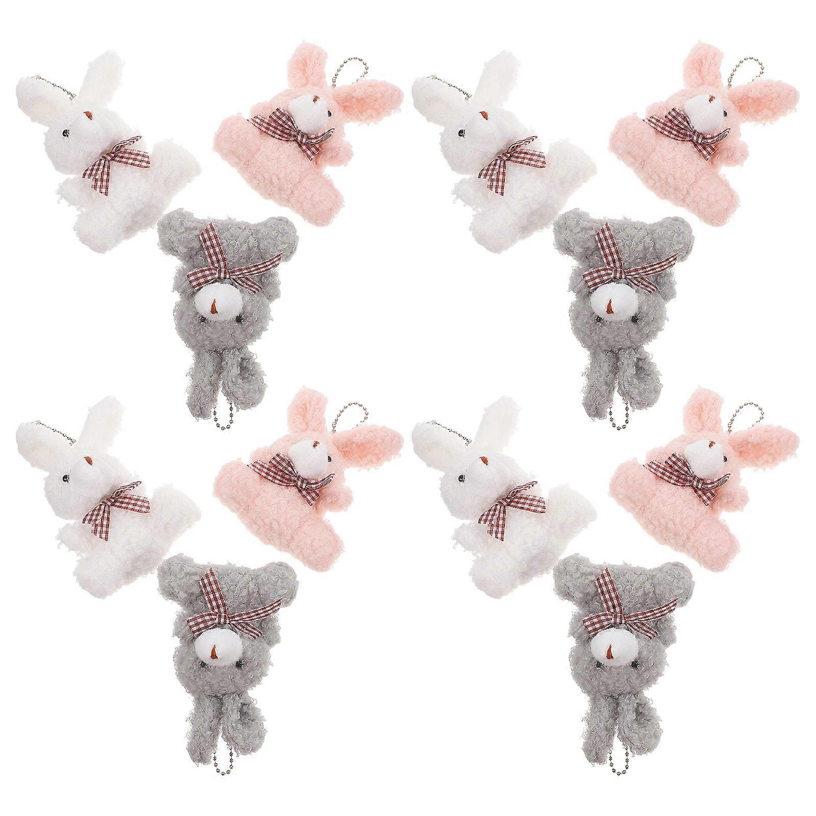 Cute Bunny Keychain Plush Rabbit Pendant for Decoration 108Pcs