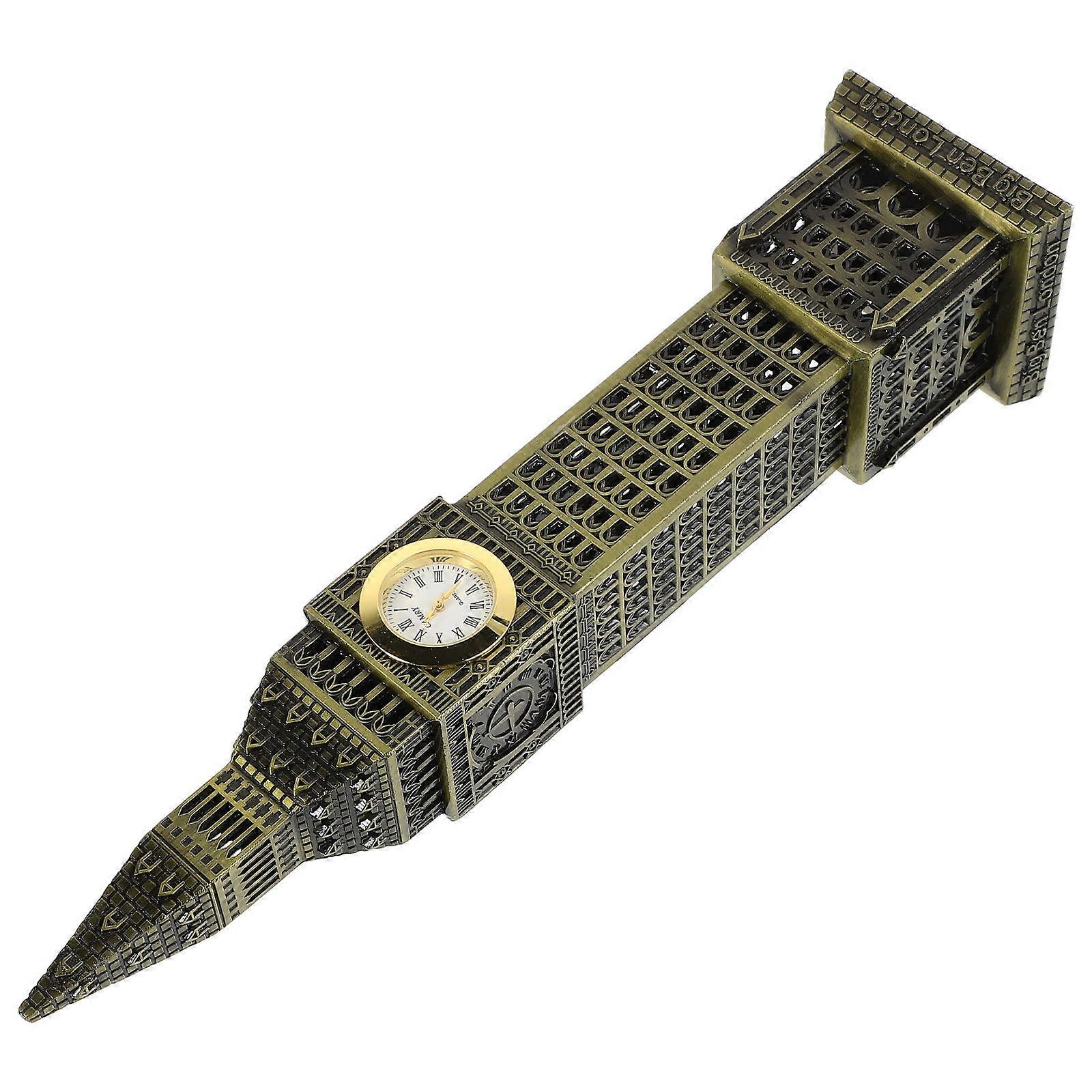 Big Statue Metal Artwork Clock Tower Model for Decoration 1 Piece