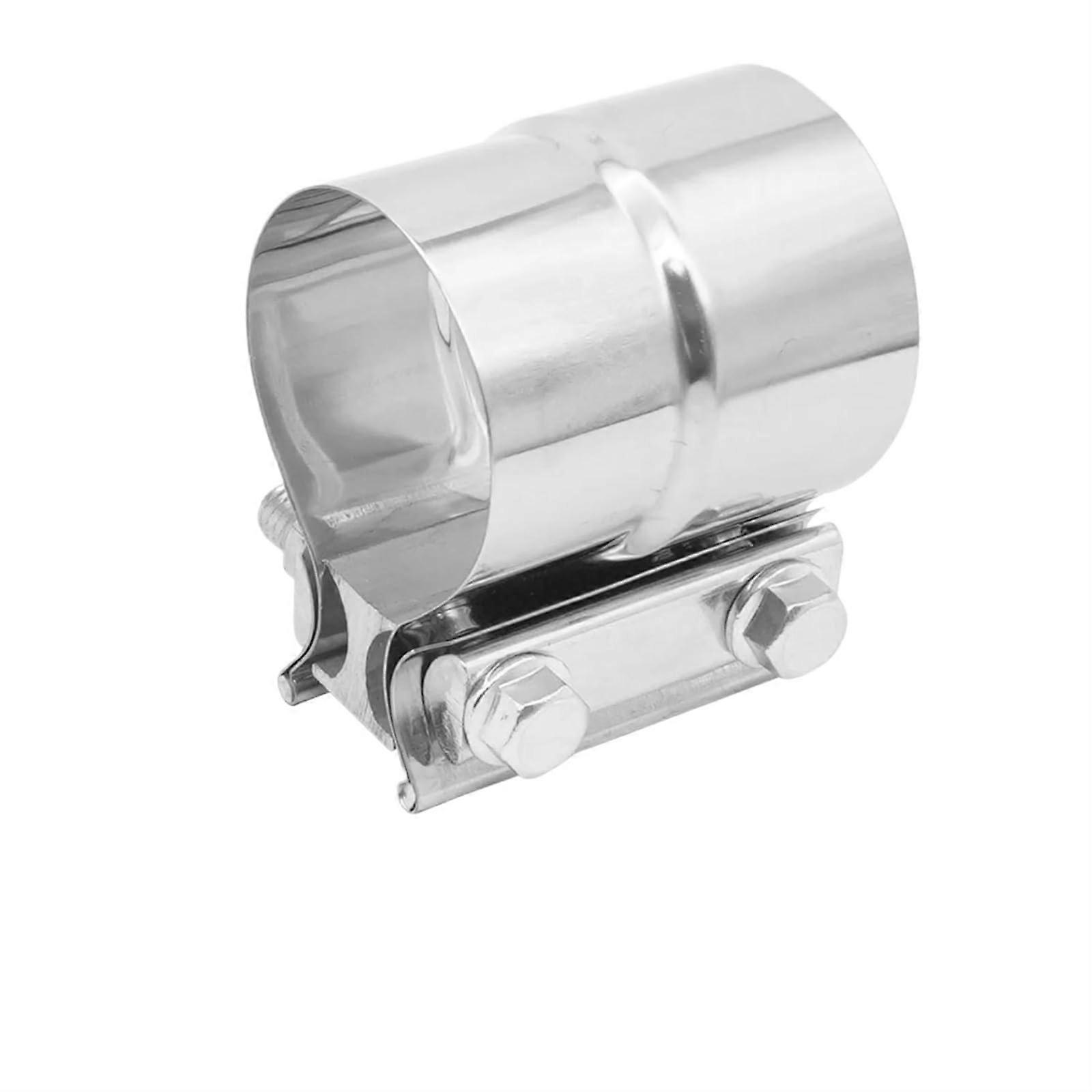 Exhaust Pipe 304 Stainless Steel Butt Joint Band Clamp Sleeve Coupler, Universal 2 To 3 Inch (51–76mm) For Muffler Pipe