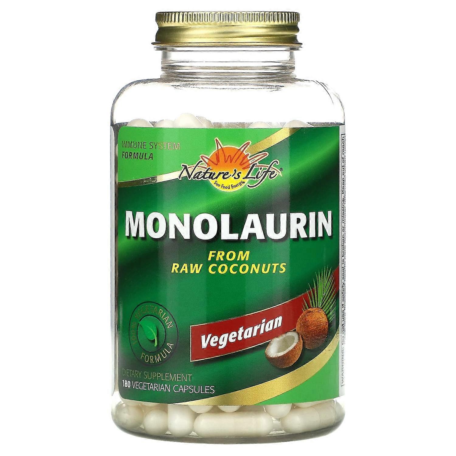 Nature's Life, Monolaurin, 180 Vegetarian Capsules
