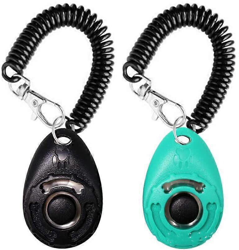 2 Pack Pet Dog Behavioral Training Clicker With Wrist Strap Durable Lightweight