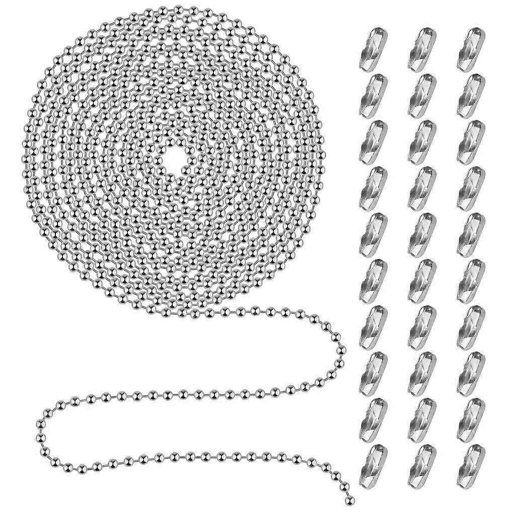 Beaded Pull Chain Extension with Connector, 20 Feet Beaded Roller Chain with 30