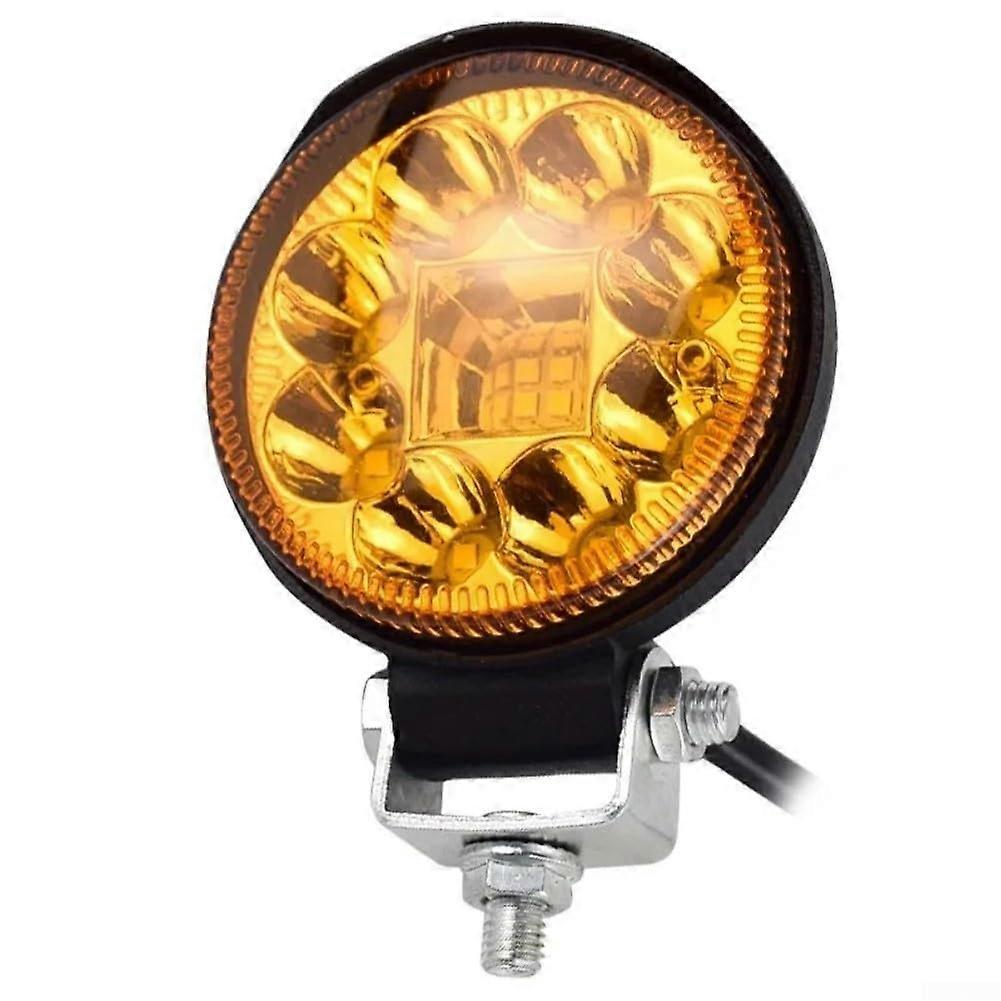 3 Inch Round LED Spot Light For Vehicle Reverse Light Aluminum Shell Waterproof Design Wide Voltage DC1280V Yellow