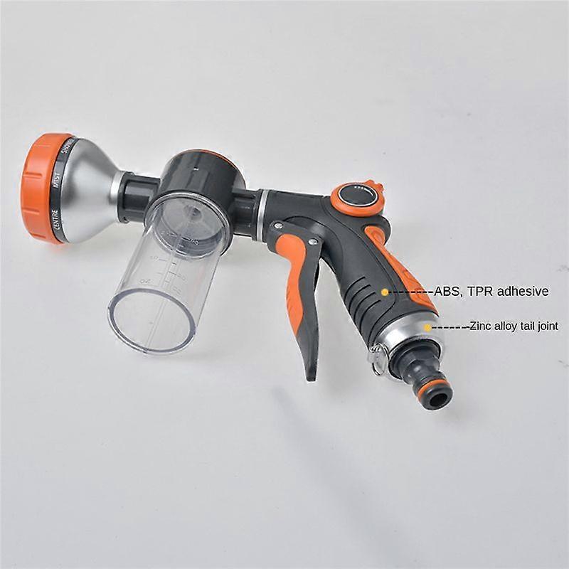 Garden Hose Nozzle,8 Patterns Hose Sprayer High Pressure,Dog Wash,Water Hose Nozzle with Soap Dispen