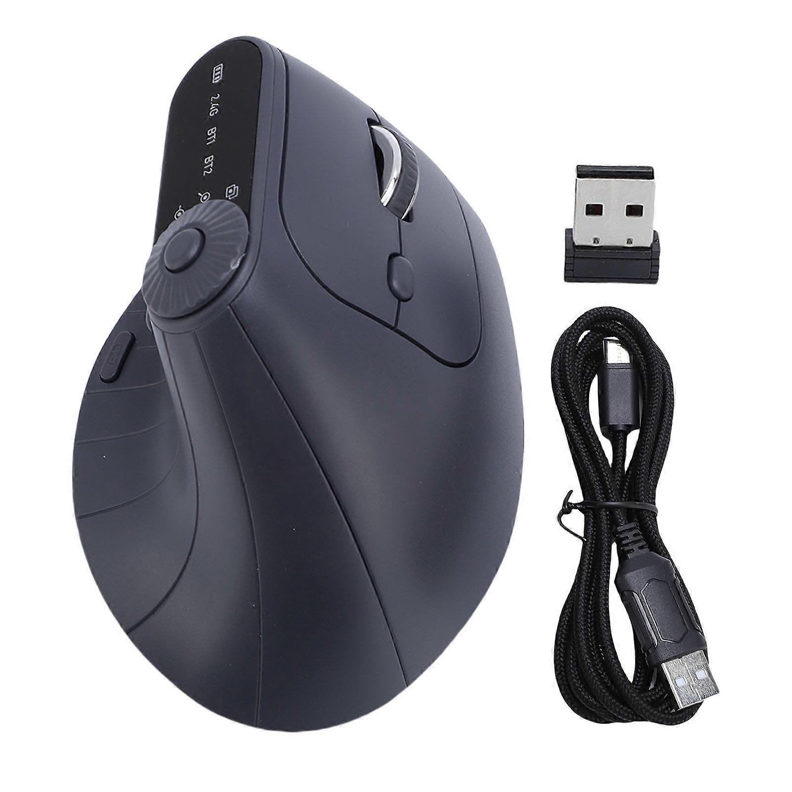 Ergonomic Vertical Wireless Mouse Bluetooth 2.4GHz Adjustable DPI Rechargeable Silent Click