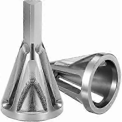2Pcs Uniburr Pro Stainless Steel External Drill Bit Triangular Shank Deburring Tool, Fits All Chuck Types, Quickly Repairs Damaged Bolts (Silver)