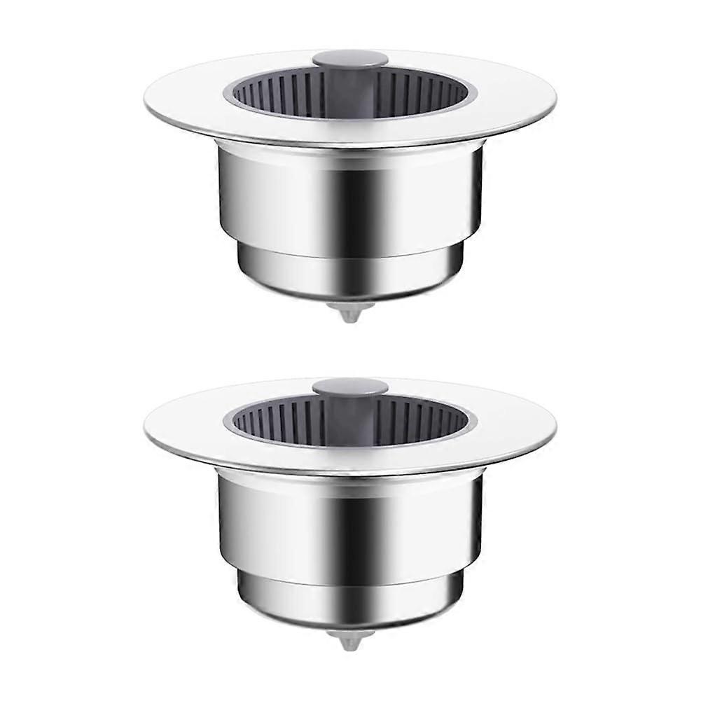 Kitchen Sink Strainer 2Pack ABS Drain Basket With BlockageStopping LeakProof Plug UpPlated Finish BouncingCore