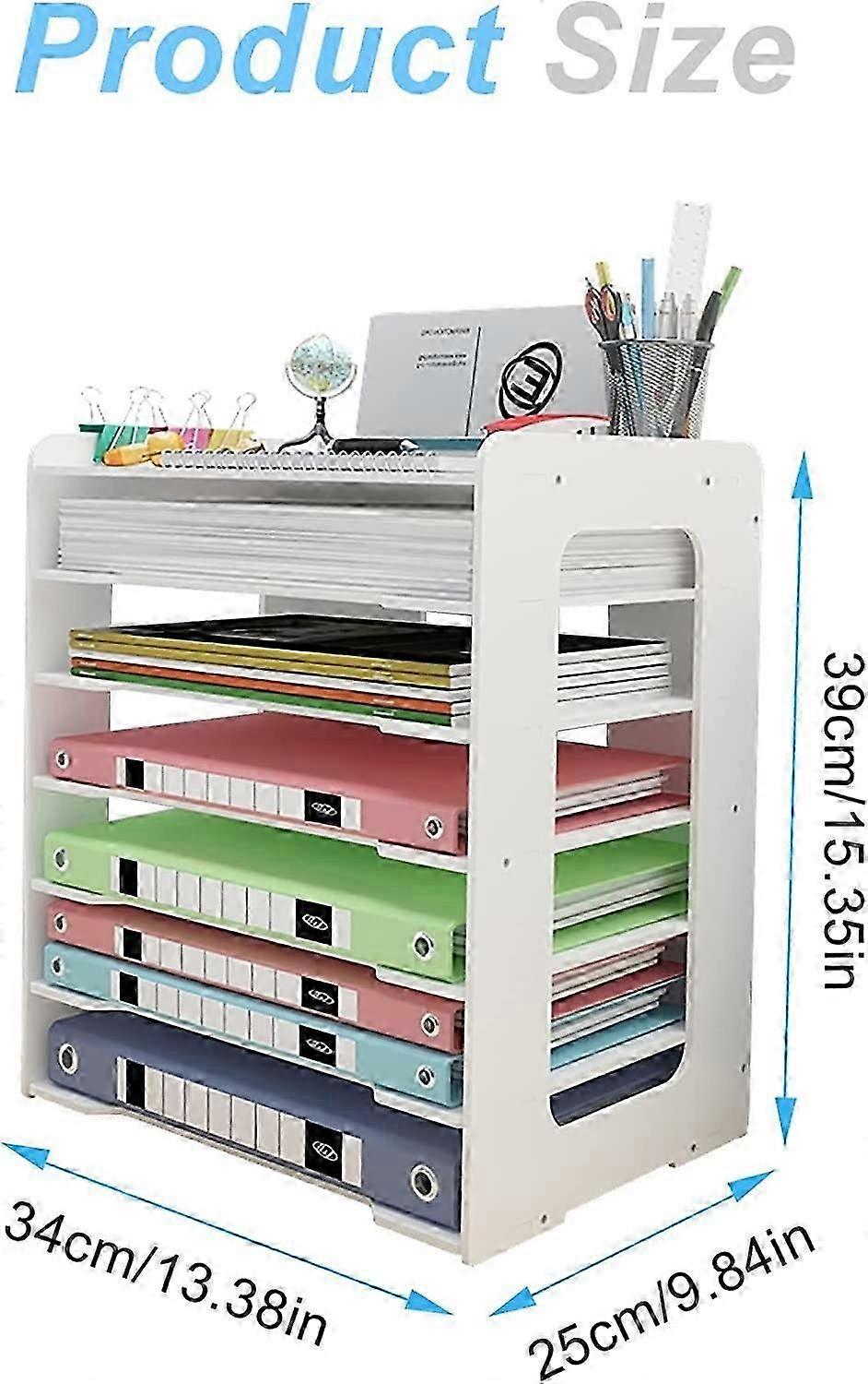 Letter Tray Organiser, Office Desk Tidy Storage Rack File Document Holder A4 Paper Filing Trays for Home Office (7 Tier)