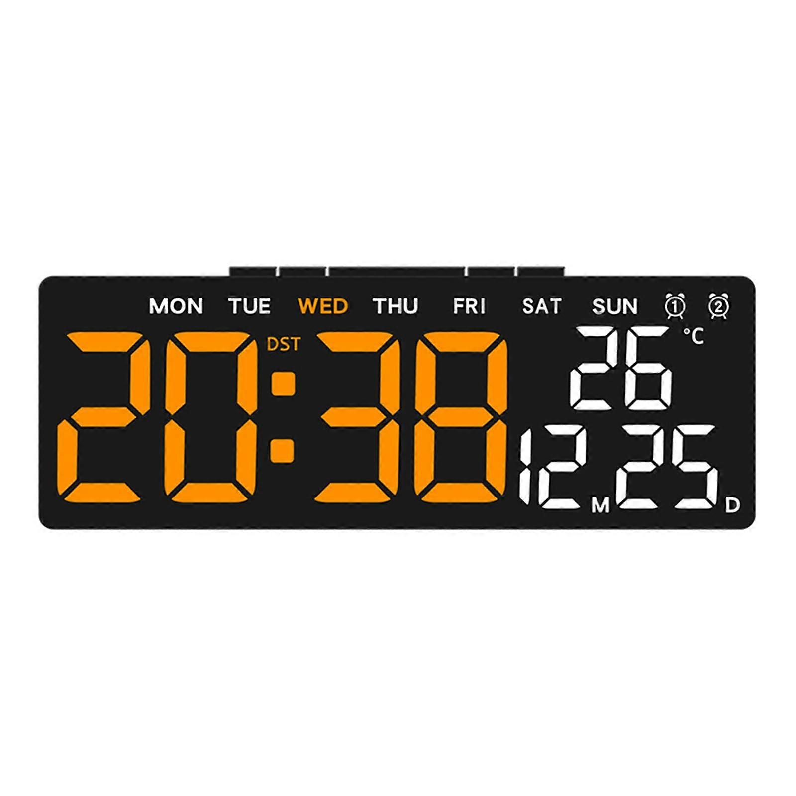 LED Digital Desk Clock With Calendar And Thermometers For Students And Professional 12/24 Hour Time Compact Size