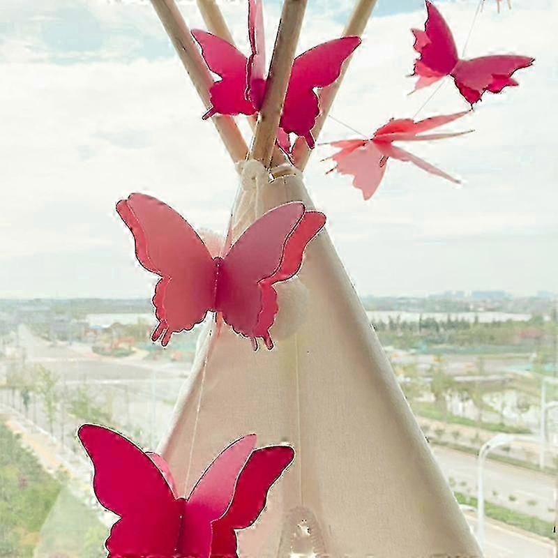 3D Paper Butterfly DIY Banner Hanging Decors Butterfly String Hanging Streamer-