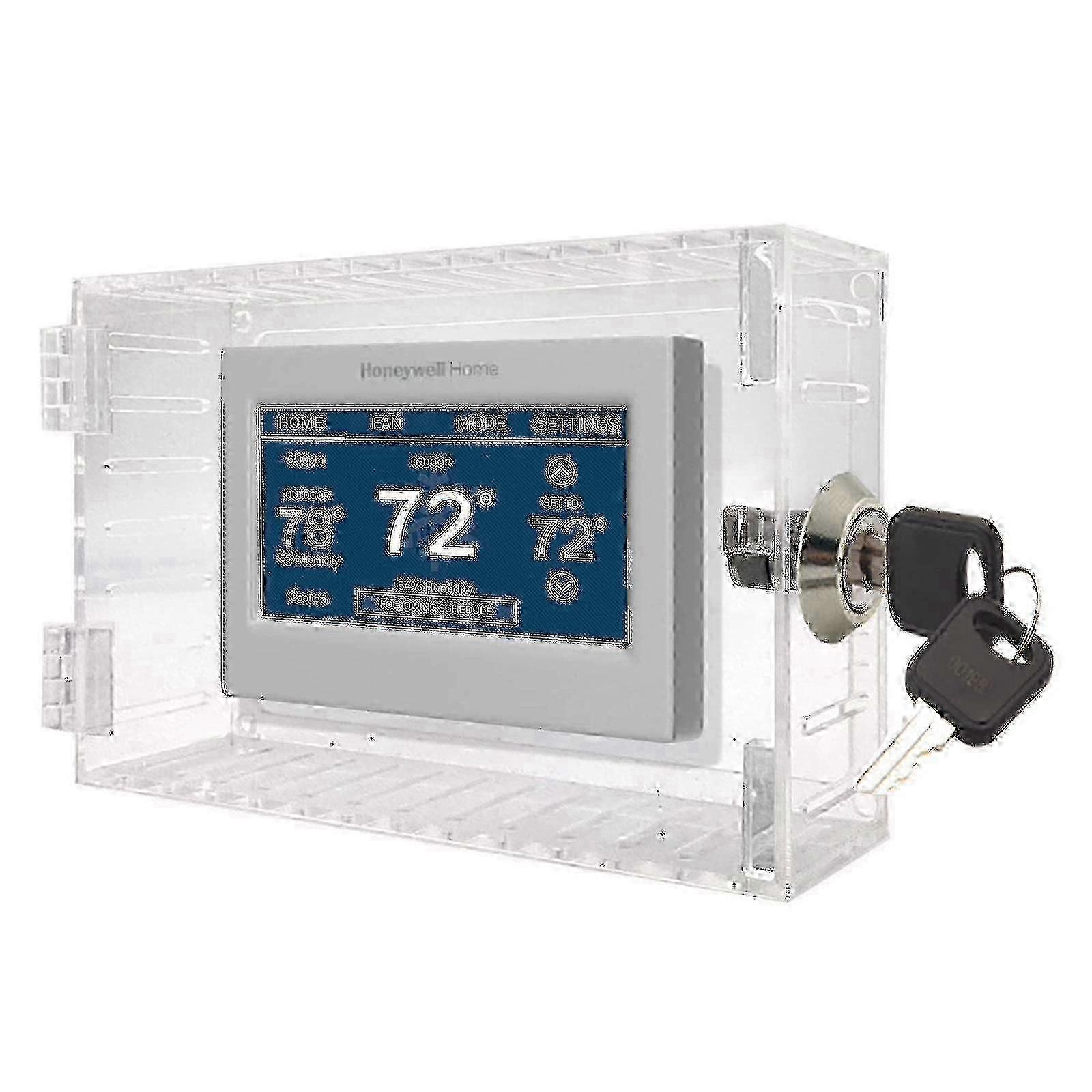 Universal Thermostat Lock Box With Key,clear Large Thermostat Guard For Thermostat On Wall,thermostat Guard,thermostat Cover f54
