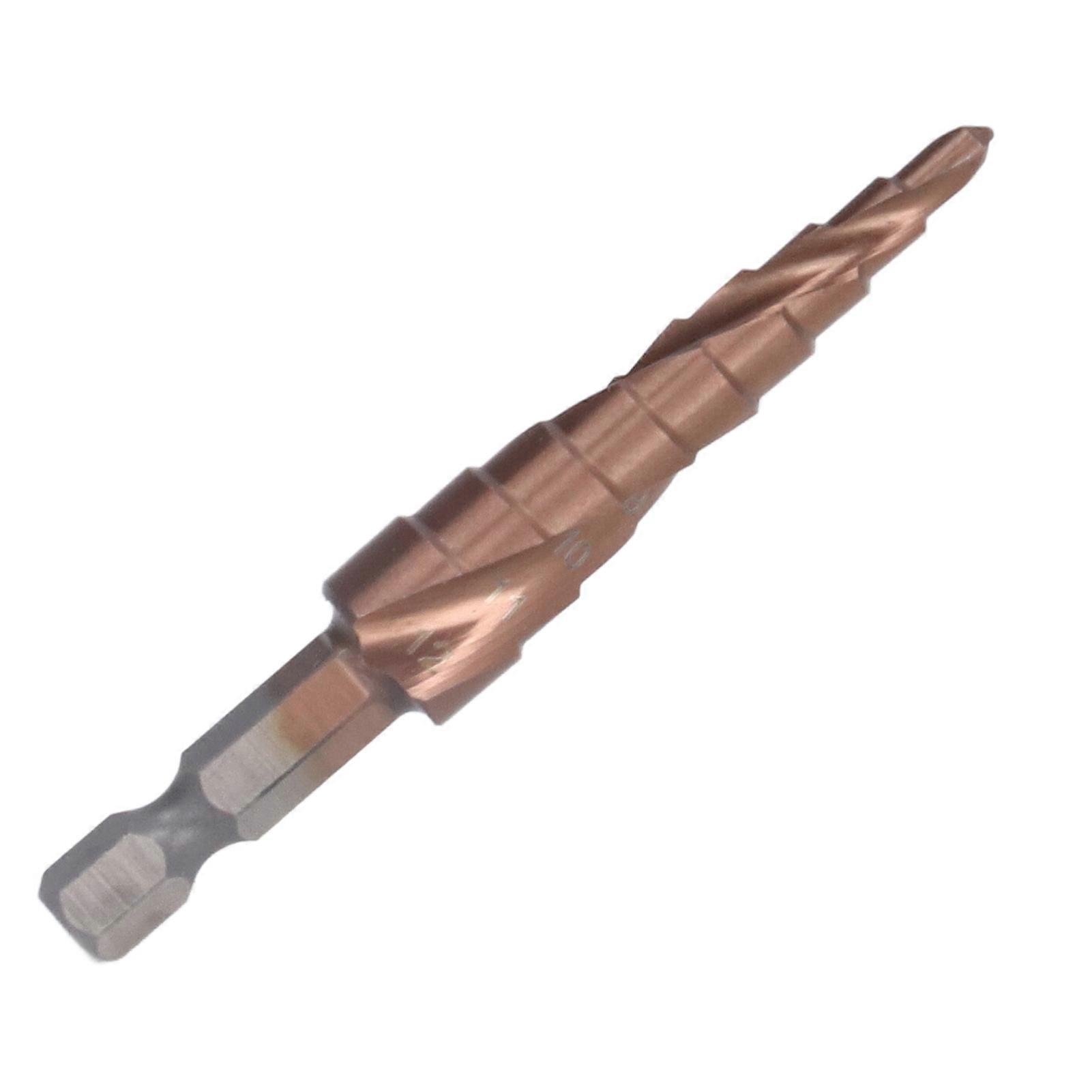 Spiral Step Drill Bit High Speed Steel Cobalt Hex Shank Steps Drills M35 9 Size 4‑12mm