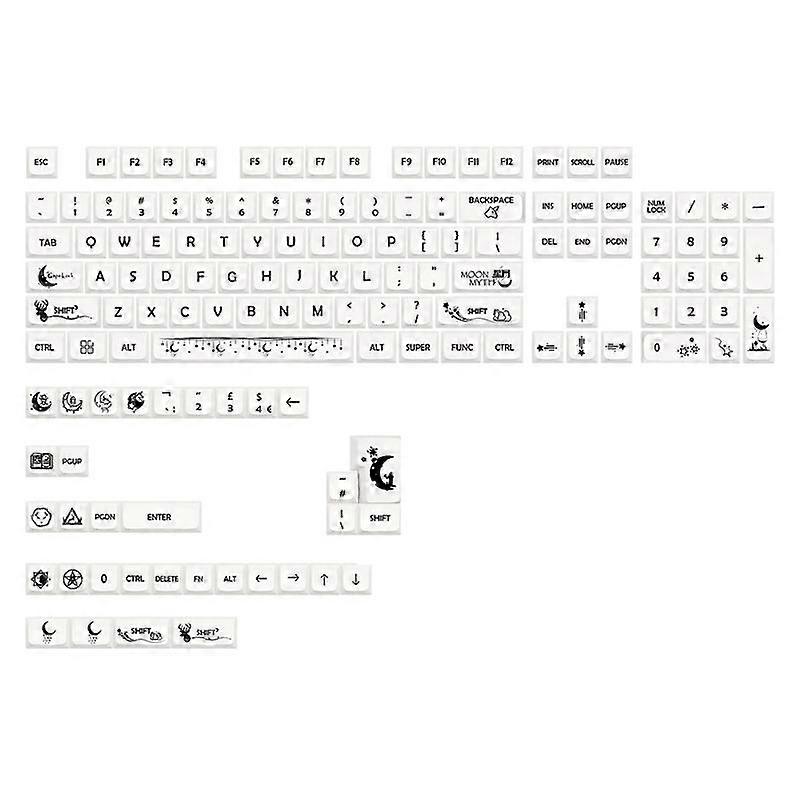 138 Moon Myth Keycaps for 61/64/68/75/84/87/96/980/104/108 Mechanical Keyboard