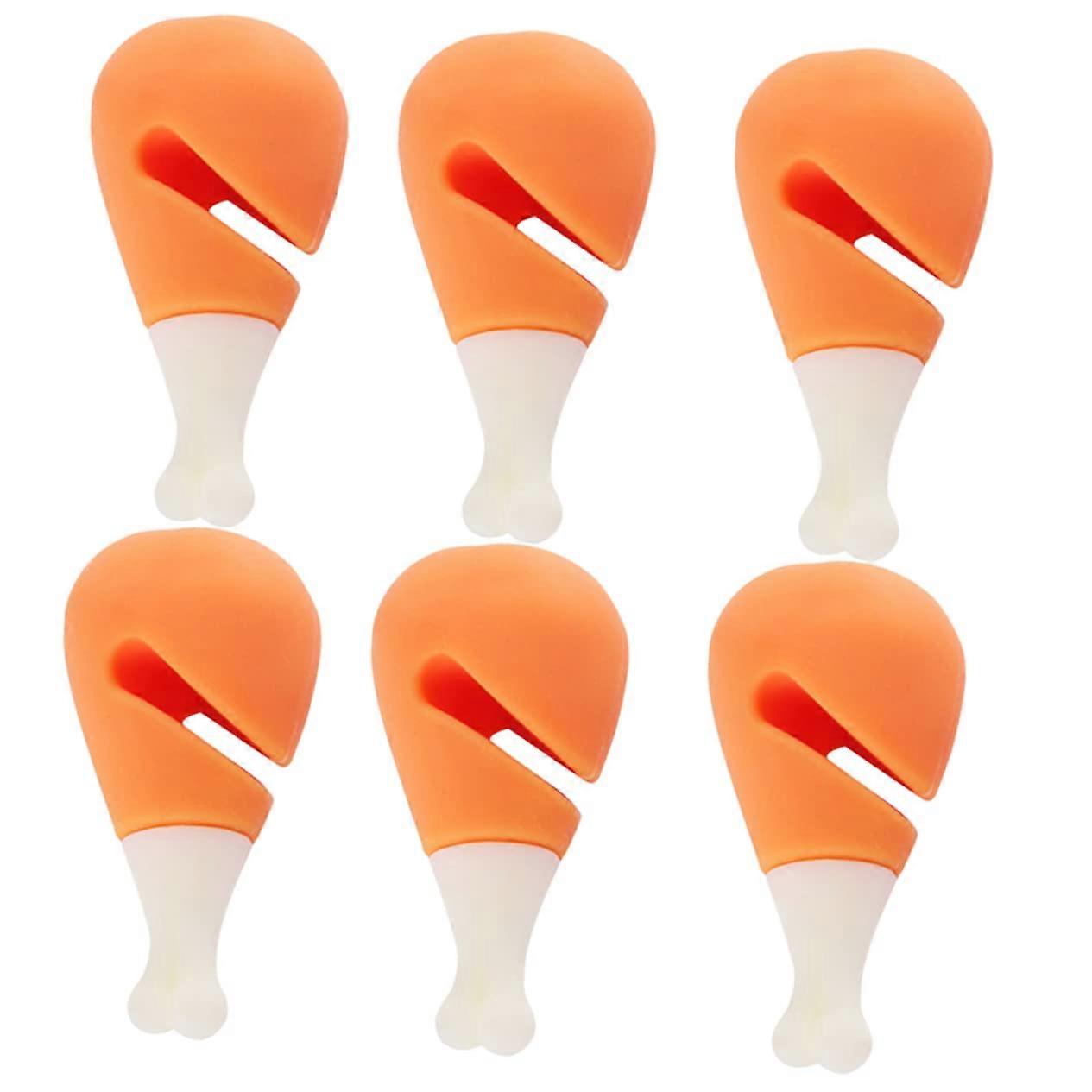 Cartoon Silicone Boil Lifters 6Piece Set HeatResistant Lid Overflow Preventers For Pots And Pans Lid Stoppers