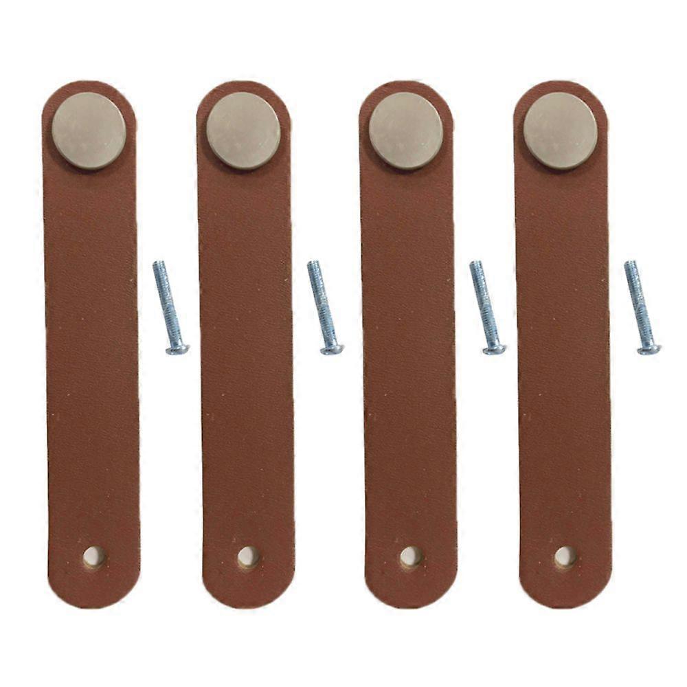 Handmade Leather Suitcase Handle Drawer Cabinet Leather Handle Pulls Knob 4x