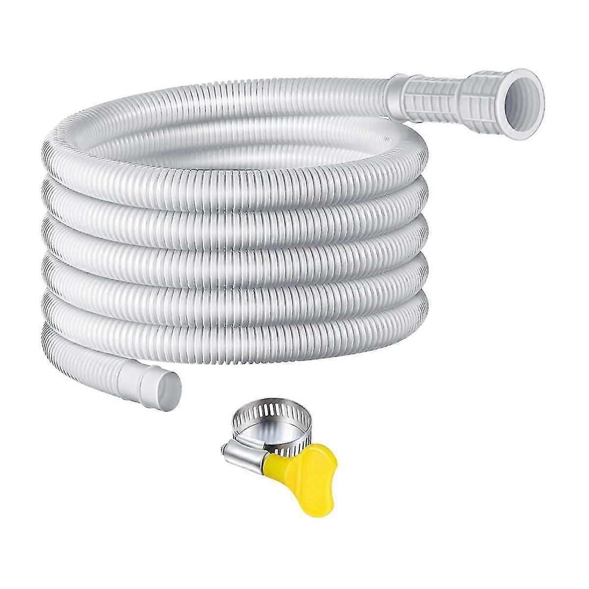 Dehumidifier Drain Hose, 13Ft Flexible Drain Hose with Cuttable Rubber Adapter and Connect Clamp, Hose Replacement