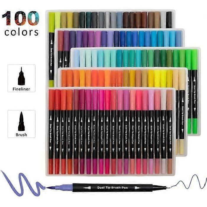 Coloring Marker - Unspecified - 100 Colors - Fine Tip - Double Markers - Opaque