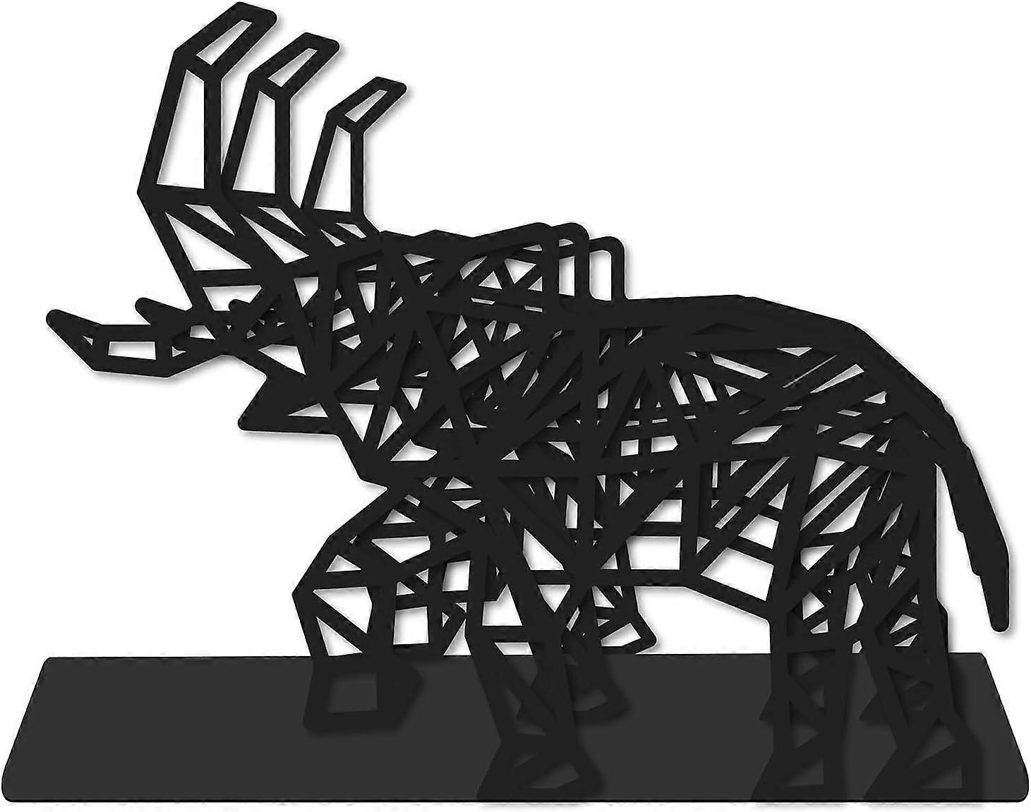 Elephant File Holder Metal Desktop Mail Organizer with 2 Slots, Mesh Compartments & White Box for Bills, Letters - 6.9x5.7Inch