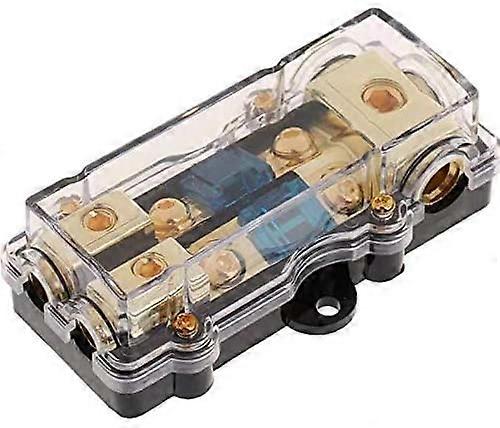 Car Stereo Audio Inline Fuse Holder Distribution Block Compatible With 0/2/4 AWG In, 4/6/8 AWG Out