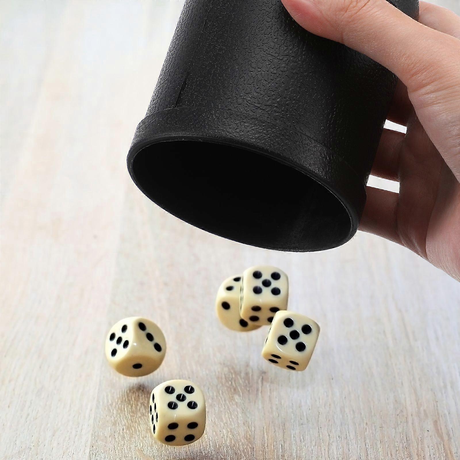 10PCS Game Use Dice Cup Black Cylindrical Dice Box Plastic Funny Dice Box KTV Game Tool