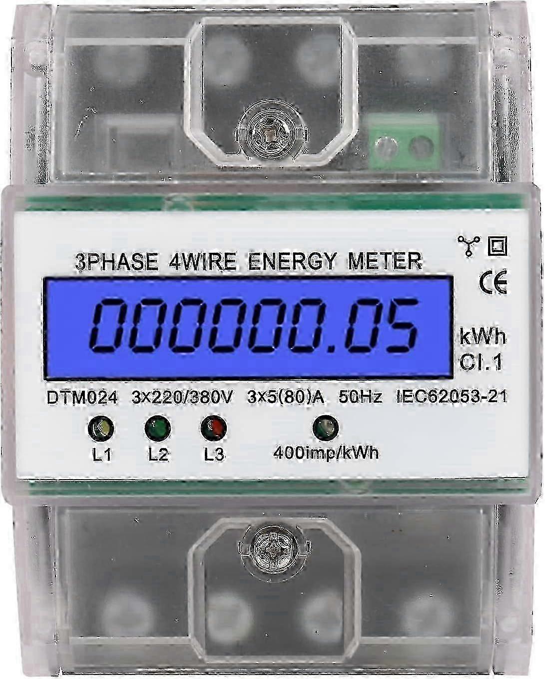 Electricity Meter 220/400v 5-100a Three-phase Meter Digital Electricity Meter Din Rail 4-wire Three-phase Kwh Meter With