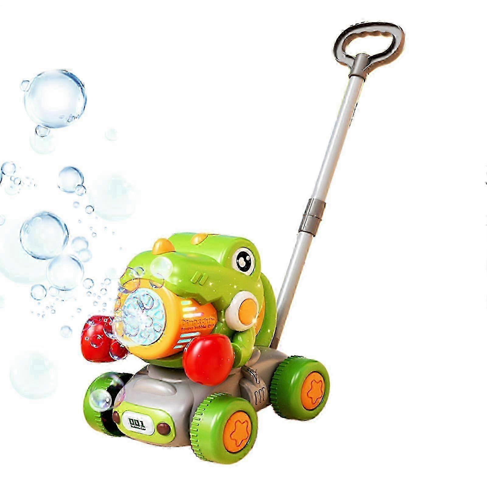 Kinder Lawn Mower with Bubble Function  Dinosaur Bubble Toy for Ages 3