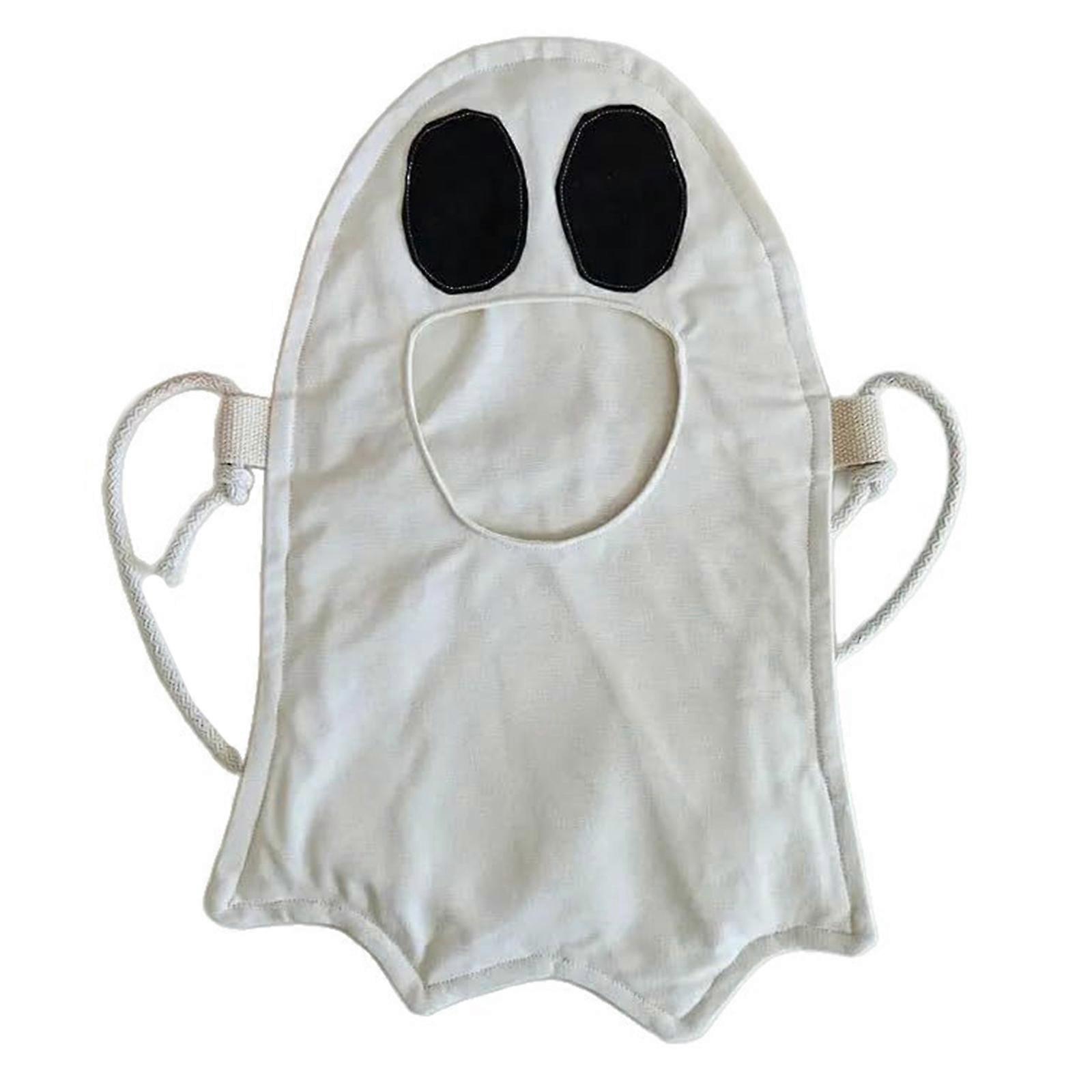 Trick Or Treating Essential Bag Durability Reusable Cloth Container For Candy Collection Halloween DIY Decoration Project  White