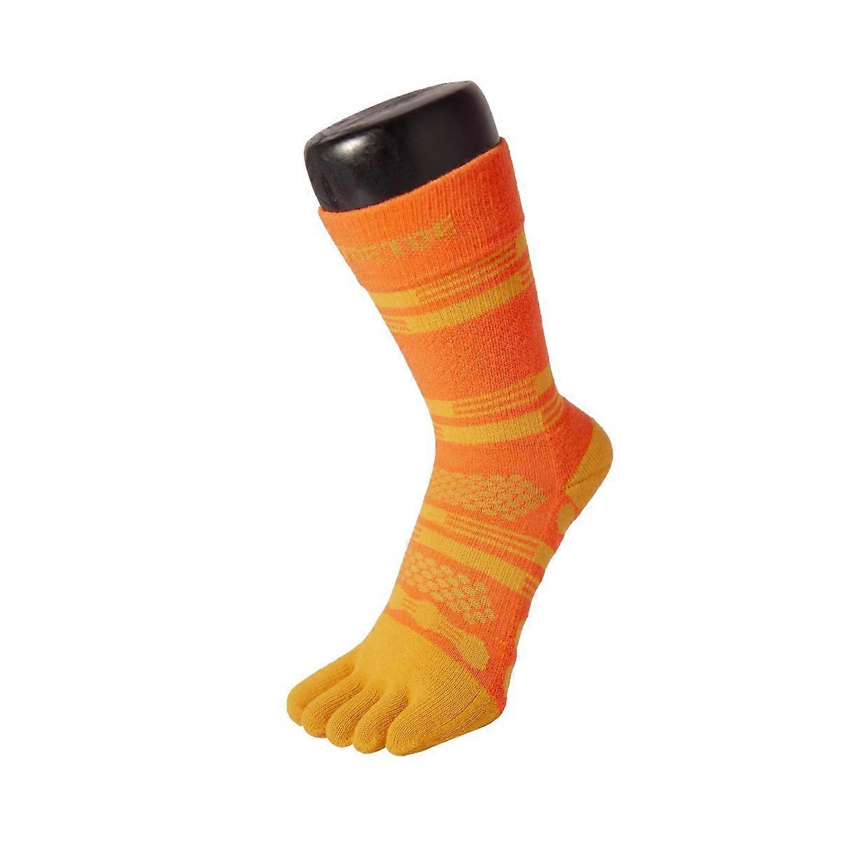 TOETOE Essential Patterned Nylon Orange&amp;Yellow Toe Socks