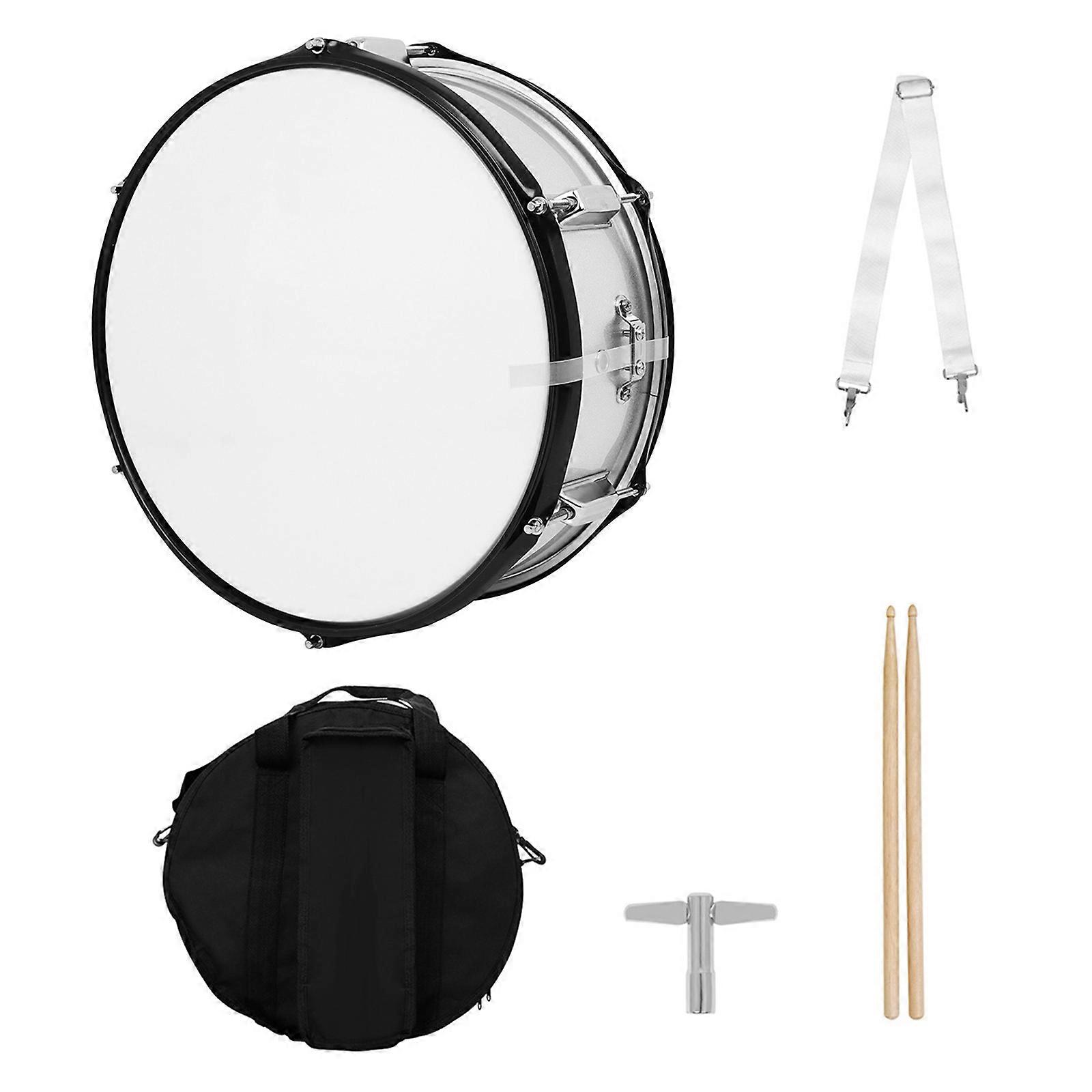 March Snares Drum with Adjust Strap & Drumsticks Performances Drum for Kids Practice & Small Bands Performances Multicolor