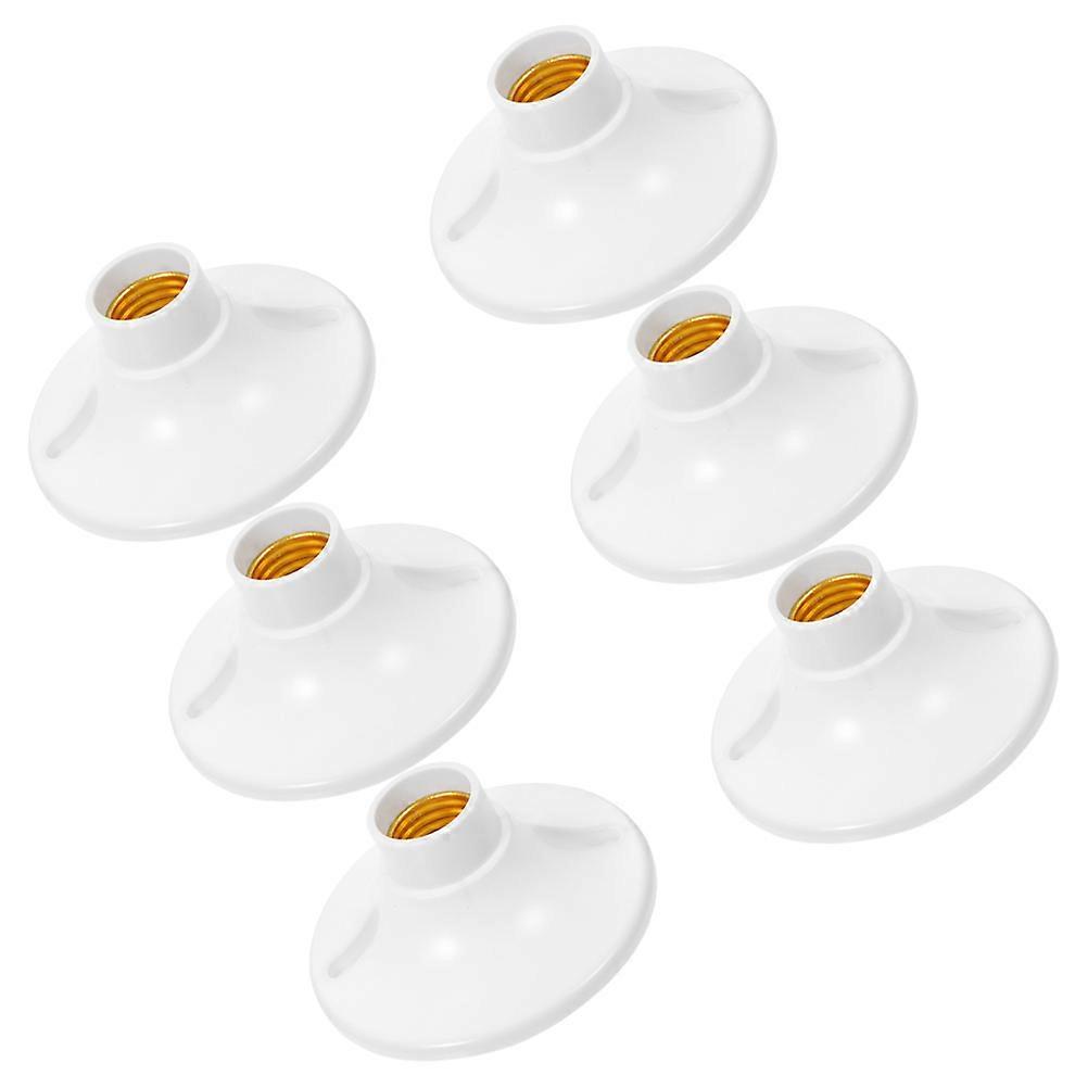 White Bakelite Lamp Socket for Home Fixing 6Pcs E27 Screw Base Holder