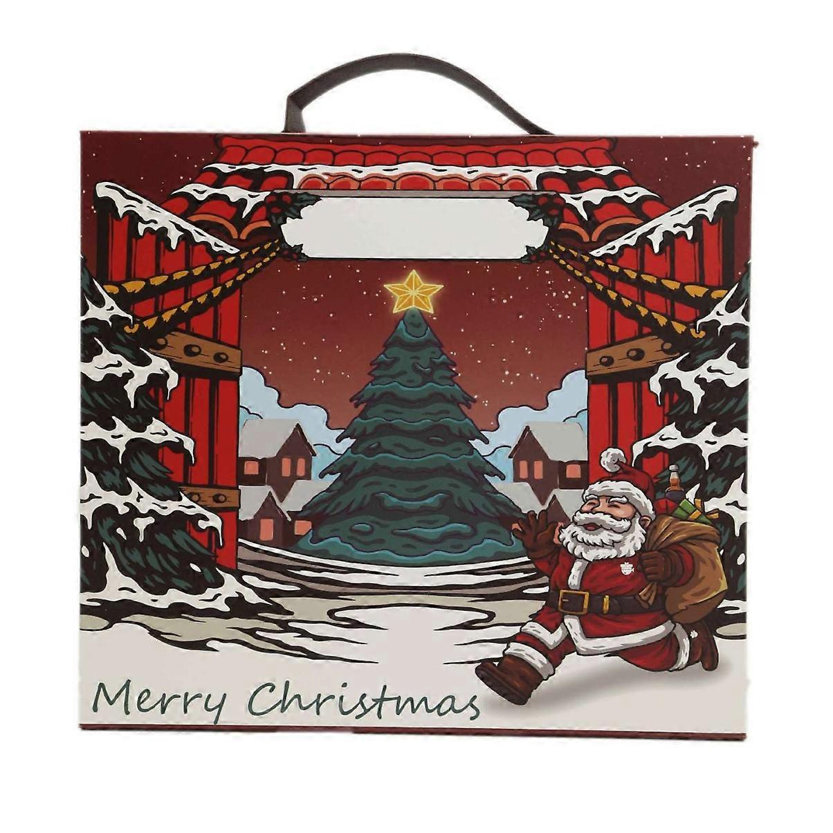 Christmas Countdown Calendar Advent Gift Box Blind Box, New Year Countdown, 24 Days, Portable And Foldable Empty Box