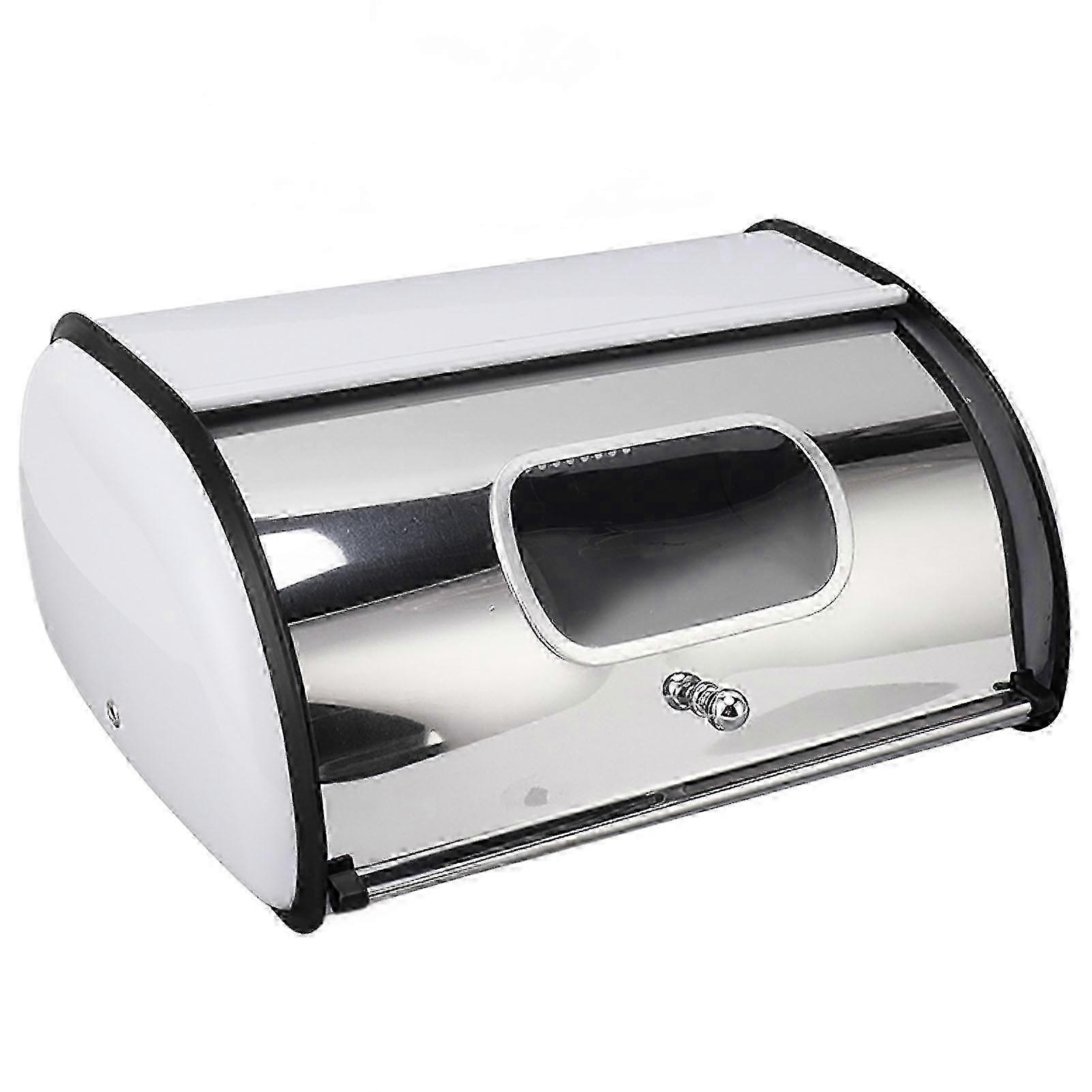 Bread Bin Bread Box Bread Holder Storage Container With Small Window For Kitchen Countertop White