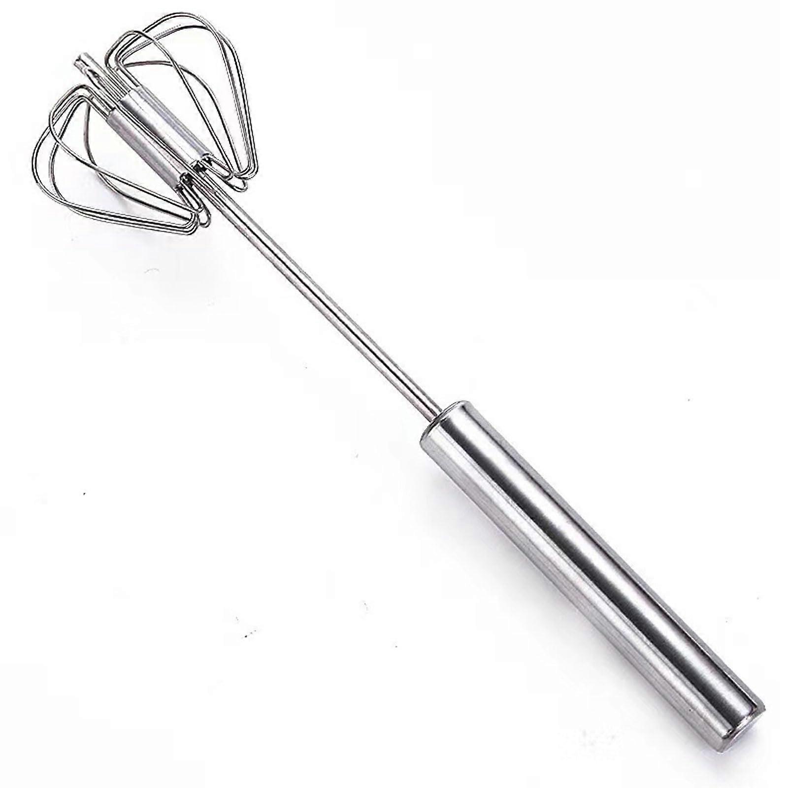 Egg Whisk Stainless Steel Hand Push Mixer for Whisking Beating Stirring Milk Frother
