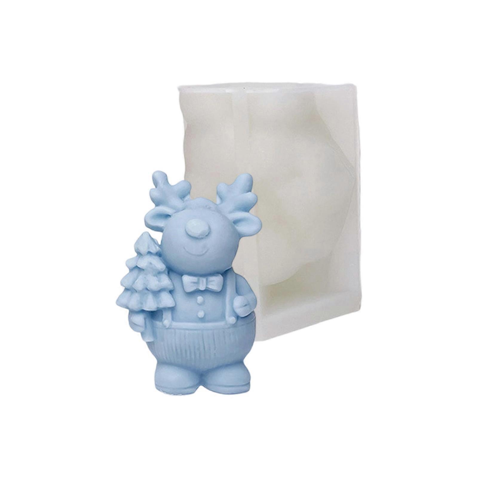 High Temperatures Resistant Silicone Mould DIY Candle Making Set With Festival Reindeer and Tree Multicolor