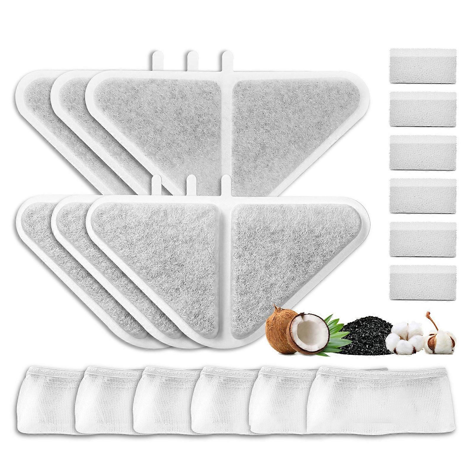 6/12 Pack Replacement Filters For Pet Fountain Unique Double Filtration System Double Filtration Replacement Multicolor