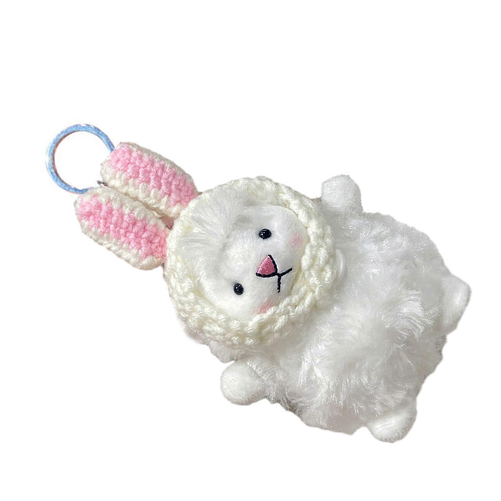 Soft Sheep Keychain Durable Craftsmanship Keyring Convenient Alloy Mobile Phone Accessory Pendant for Keys Bags Backpack Multicolor