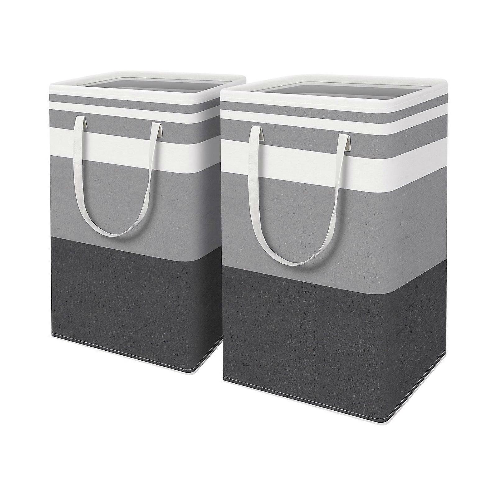 Double Fabric Storage Baskets 75L Foldable Design Portable Laundry Organizers with Reinforced Handles for Household Multicolor