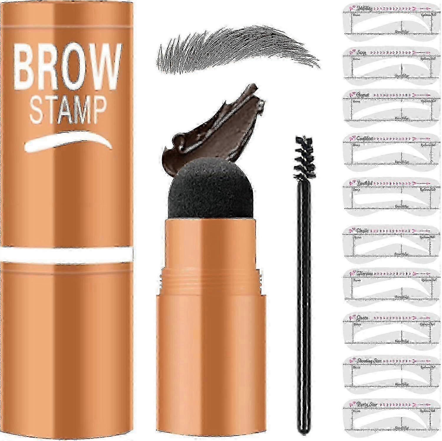 Eyebrow Stamp and Eyebrow Stencils Kit, Eyebrow Shaping Kit for Perfect with 10 Reusable Eye Brow Shaping Kits, Brow Stencil and Stamp