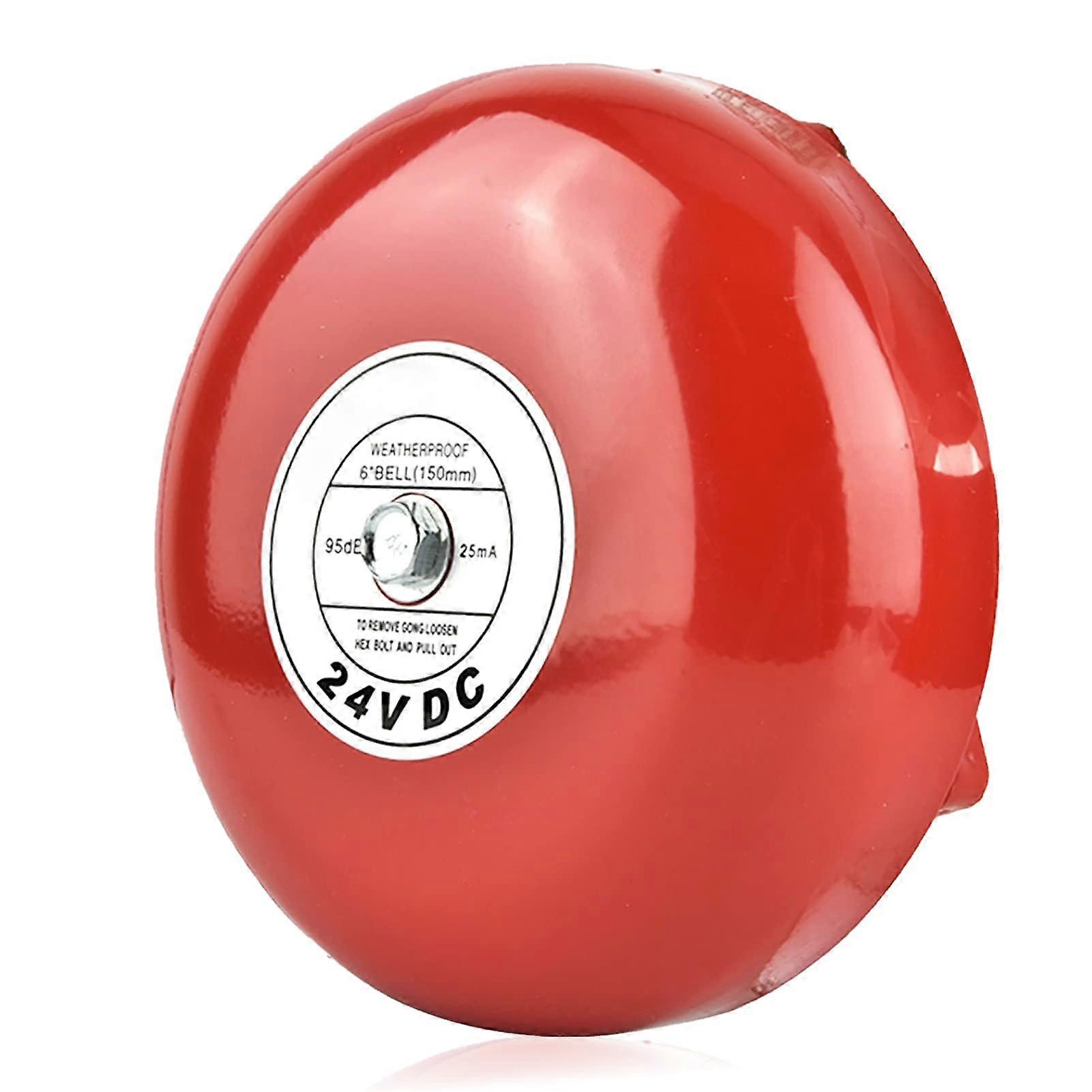 Fire Alarm Bell 24V Metal Round with Loud Clanging Sound for School Safety and Building Security