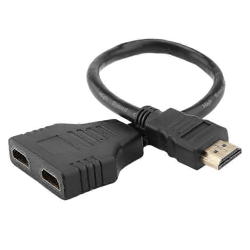Hdmi Splitter En i två Hdmi hane till dubbel hona adapterkabel En för två Omvandlare stöder 480