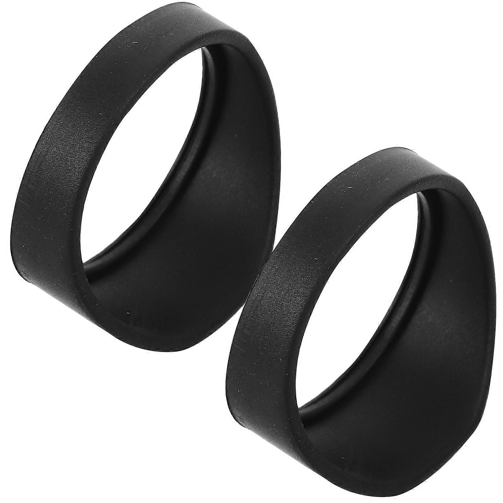 Black Plastic Microscope Eyepiece Cover Offering Protective Shield 2Pcs Set