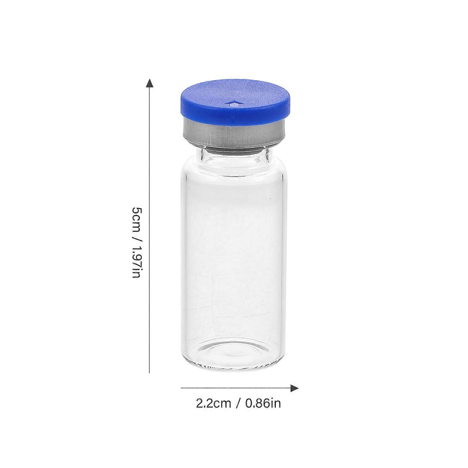 20pcs Practical 10ml Transparent Vials Clear Flat Bottom Bottles with Caps