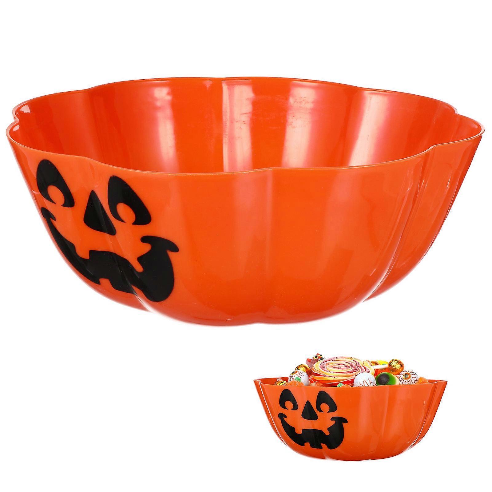 1 Pz Halloween Elements Piatto Di Frutta Zucca Lampada Modello Insalatiera (Arancione)
