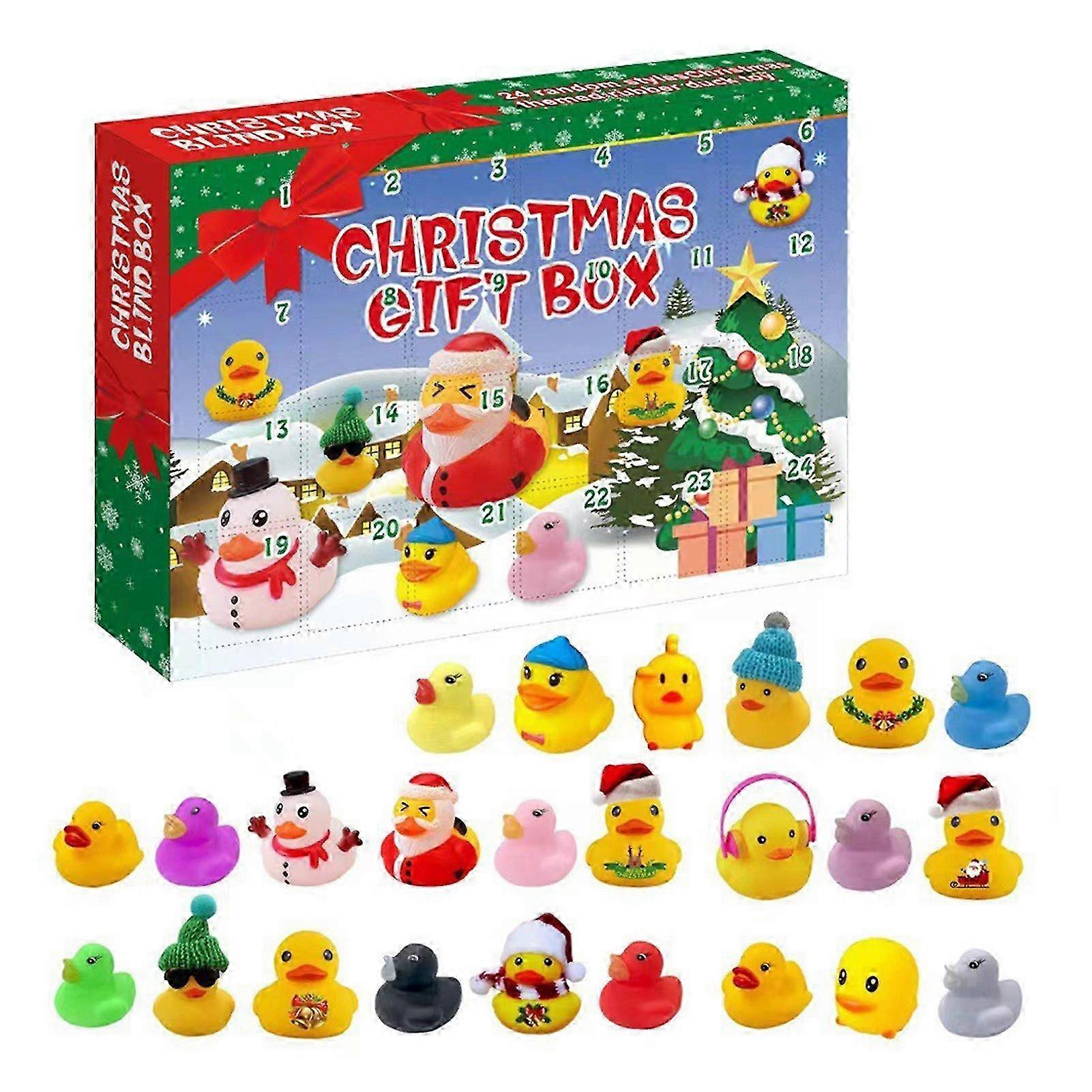 Christmas Countdown Calendar with 24 Safe Rubber Ducks for Bath
