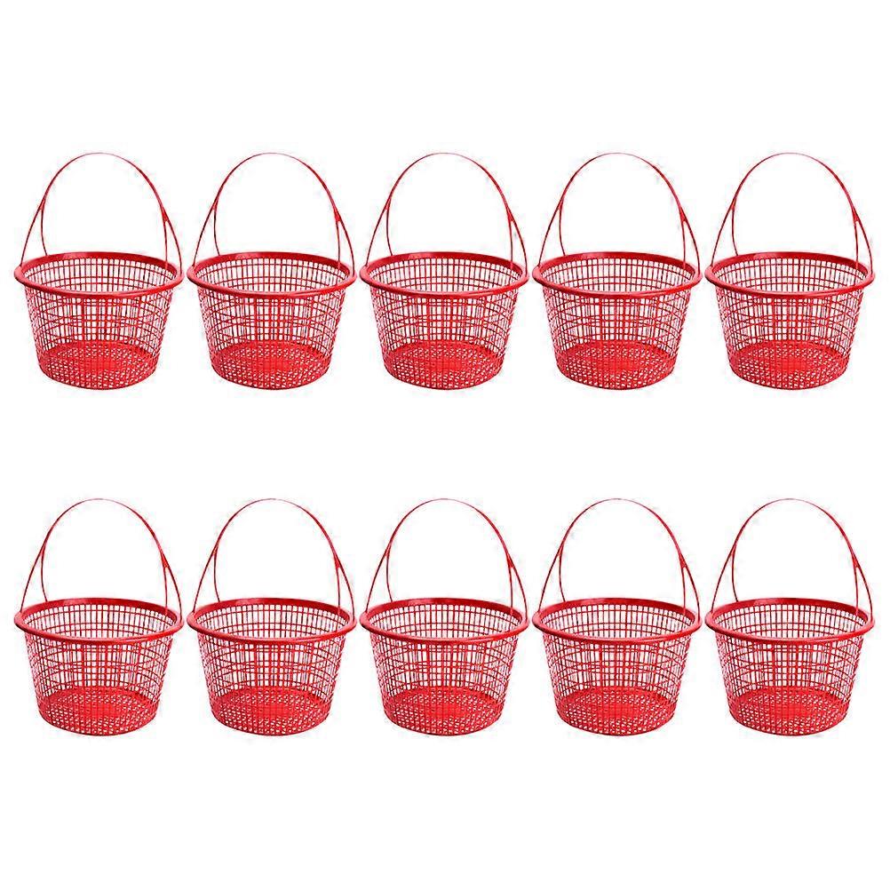 Basket Basket for Strawberry Picking 10Pcs Red Portable